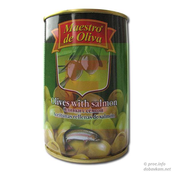 Olives with salmon